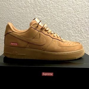 Supreme x Air Force 1 Low SP ‘Box Logo - Wheat’ size 10.5 like new nubuck upper
